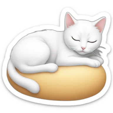 Totally white cat sleeping near by totally black cat sticker