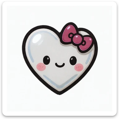 cute and shiny object with a heart accent, no background sticker