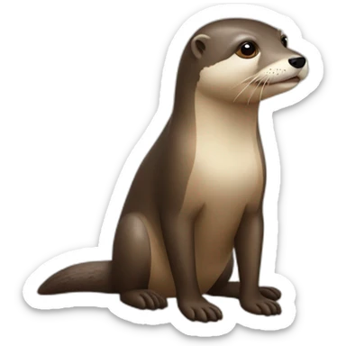 Loutre sur un chien  sticker