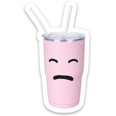 Light pink 40oz Stanley tumbler with straw  sticker