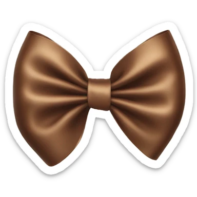 Brown satin bow sticker