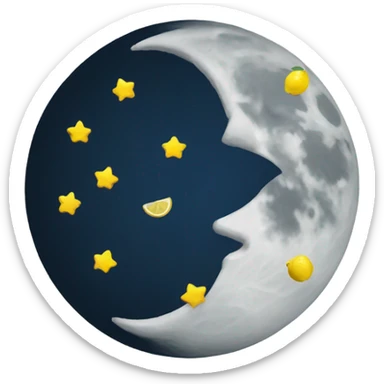 a moon with a lemon shar sticker