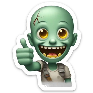 Cute zombie thumbs up sticker