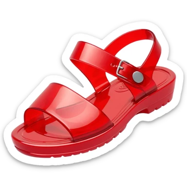 make a nice emoji of red plastic jelly sandals from the 80's sticker