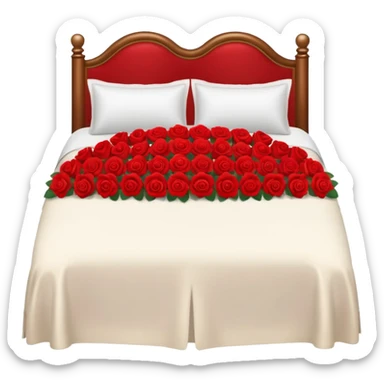 mini roses on hotel bed sticker