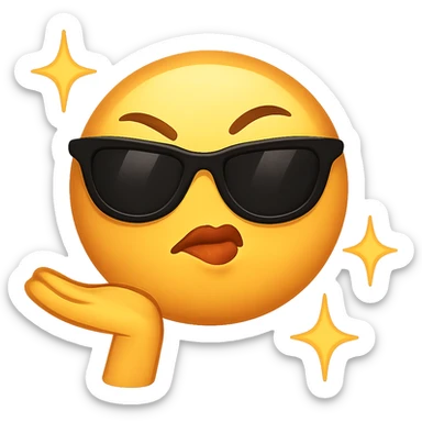 slay emoji, confident, sassy, no background sticker