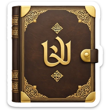 Quran closed book and Quran written in it sticker