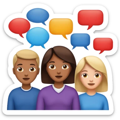lots of people communicating with each other with speech bubbles sticker