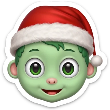 grogu wearing santa hat sticker