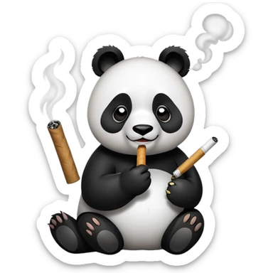 Panda smoking spliff sticker