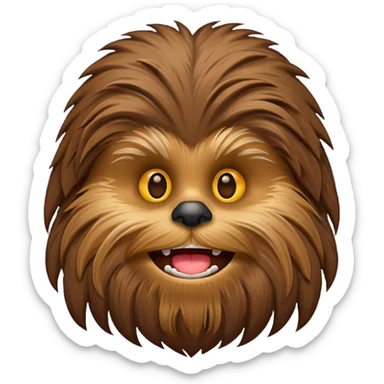 crea un emoticono de la cara de chewbacca en formato png sticker