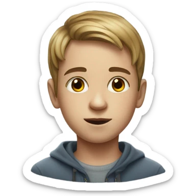 realistic portrait of a boy sticker