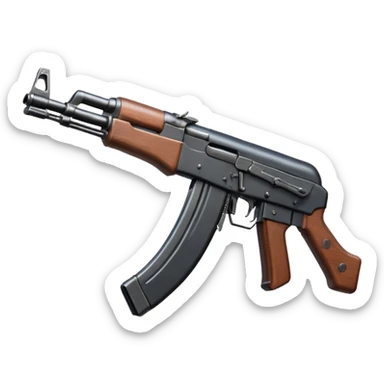 Ak 47 gun emoji in realestic and tilt it with some angle sticker