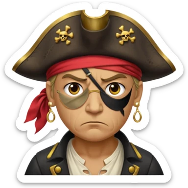 Irritated pirate sticker