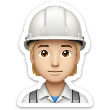 ingeniera con casco blanco  sticker