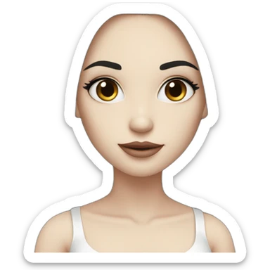 Coquette girl long black hair and pale skin sticker