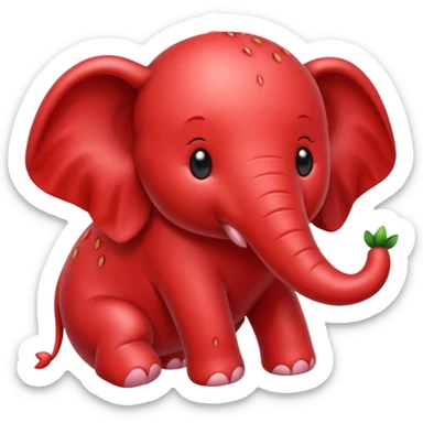 Strawberry elefant but red sticker