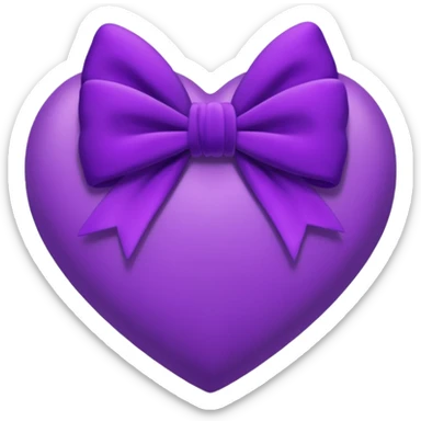 heart with a velvet bow, purple sticker