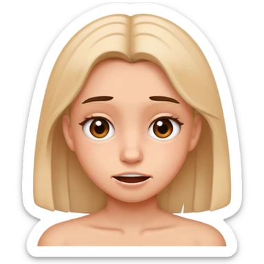 girl with a cringe face sticker
