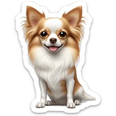 white red longhaired chihuahua sticker