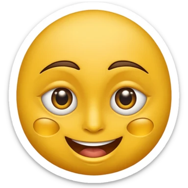 Cara amarilla con los ojos entrecerrados y una leve sonrisa cruel y macabra sticker