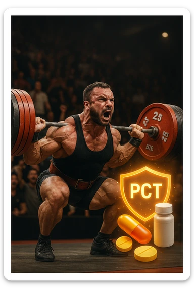 Powerlifter in gara che fa record grazie alla sua "PCT" sticker