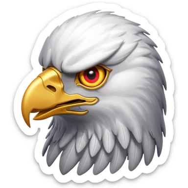 Eagle with lasers shooting out of eyes sticker