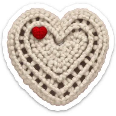 Crochet heart sticker