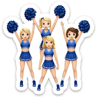4 girls in a cheer stunt sticker