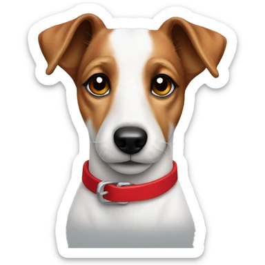 realistic jack Russell dog with red collar  sticker