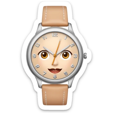 Surprisingly goofy once they open up. Strong, loyal, and incredibly supportive — but still hates wasting time. woman silly but with a watch  sticker