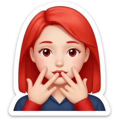 blushing with fingers sticker