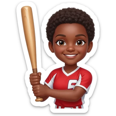 black girl  softball player sticker