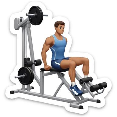 Man Doing Seated Machine Leg Extension sticker