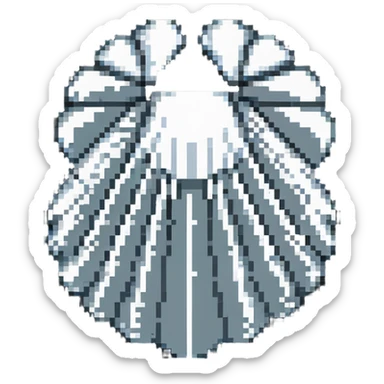 Clam with shiny pearl inside, open seashell revealing pearl treasure sticker