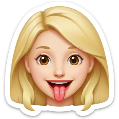 girl naked tongue sticker