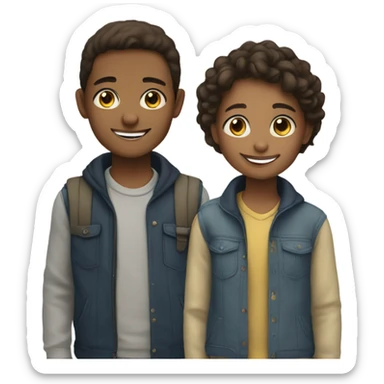 smiling girl with boys sticker