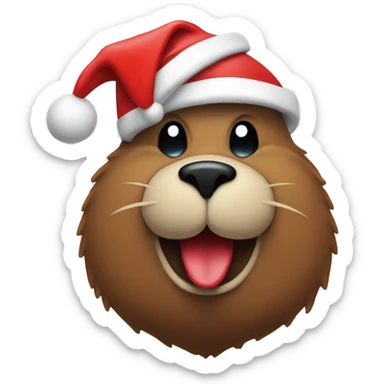 Buccees beaver with a santa hat sticker