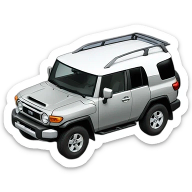 Grey toyota fj with white roof sticker