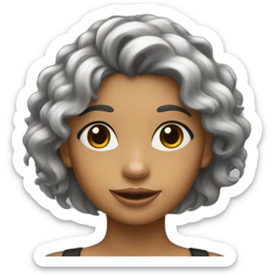 Fille avec des tâches de rousseur la peau blanche et les cheveux noirs sticker