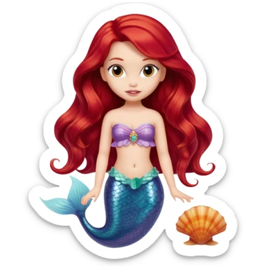 Ariel the mermaid made into a bratz doll sticker