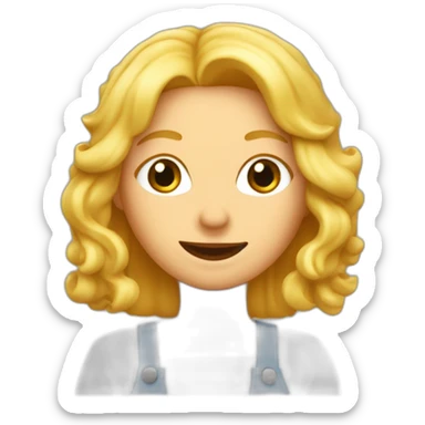 Une jolie blonde qui manges de la lasagne sticker
