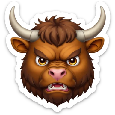 Pissed off bull sticker