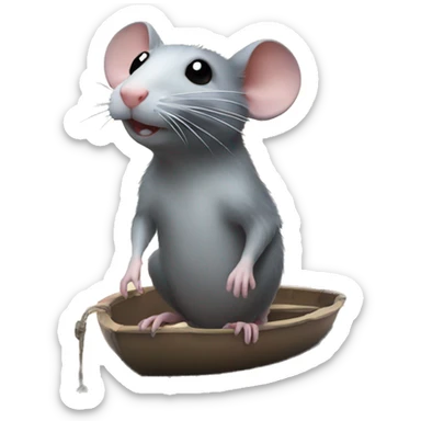 Rat on Water Skies sticker