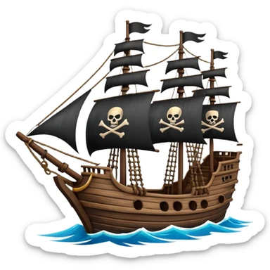 pirate ship with skull flag sticker