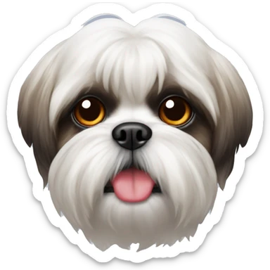 Shihtzu with devil horns sticker