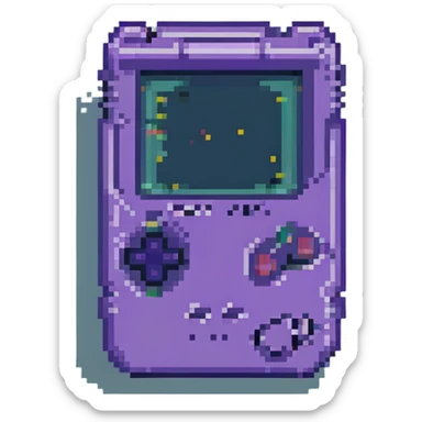 Replace the console with a Game Boy, keeping the pixel art style and transparent background. sticker