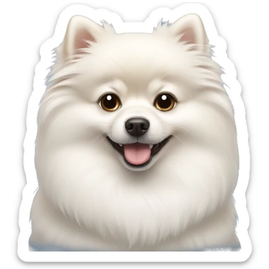 White Pomeranian  sticker