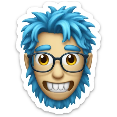 blue haired monster sticker