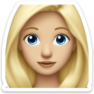 A very beautiful blonde girl with blue eyes sticker
